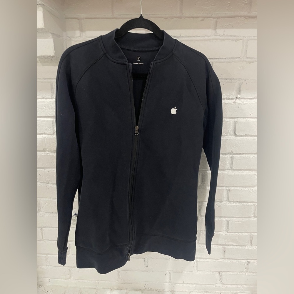 Apple Store Employee Full Zip Black Sweater Size Medium